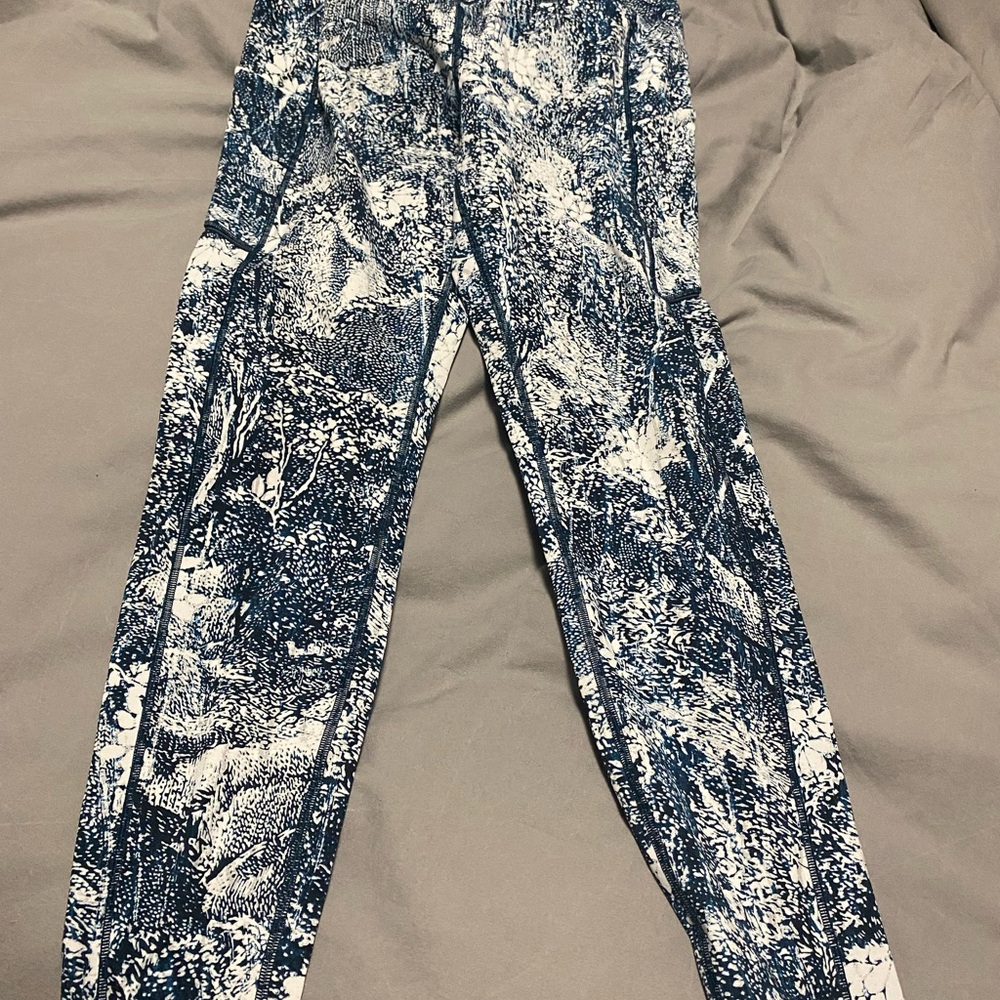 lululemon athletica Blue and White Leggings